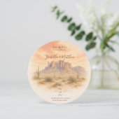 Superstition Mountains Arizona Woestijn Bruiloft S Save The Date (Staand voorkant)