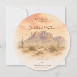 Superstition Mountains Arizona Woestijn Bruiloft S Save The Date