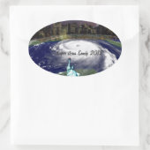 SuperStorm Sandy 2012, Oog van het storm_ Ovale Sticker (Tas)