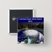 SuperStorm Sandy 2012, Oog van het storm_ Vierkante Button 5,1 Cm (Voorkant /achterkant)