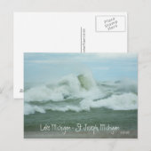 Superstorm Sandy Waves op Lake Michigan Briefkaart (Voorkant / Achterkant)
