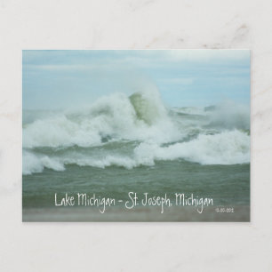 Superstorm Sandy Waves op Lake Michigan Briefkaart