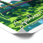 Supertree Grove Singapore Art Travel illustratie Poster (Hoek)