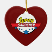 Supertuinman, #gardener keramisch ornament (Voorkant)