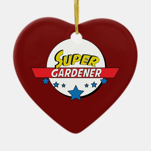 Supertuinman, #gardener keramisch ornament (Voorkant)