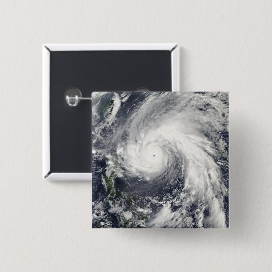 Supertyfoon Megi Vierkante Button 5,1 Cm (Voorkant /achterkant)