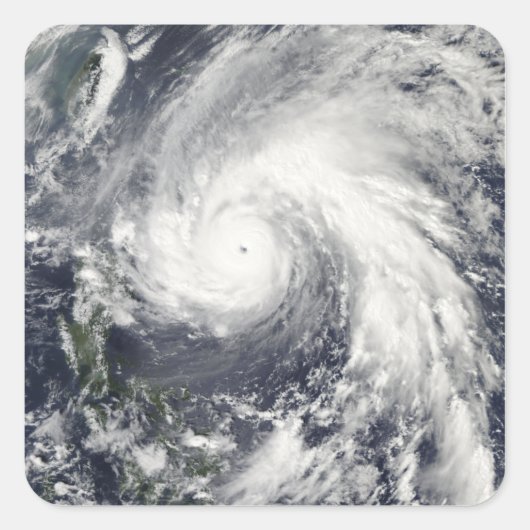 Supertyfoon Megi Vierkante Sticker (Voorkant)