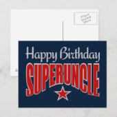 SUPERUNCLE Birthday briefkaart (Voorkant / Achterkant)