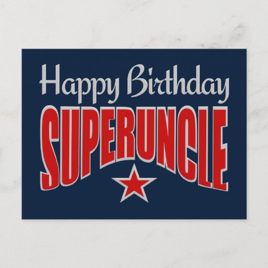 SUPERUNCLE Birthday briefkaart (Voorkant)