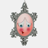 Superverlegen en verbluffende emoji tin sneeuwvlok ornament (Links)