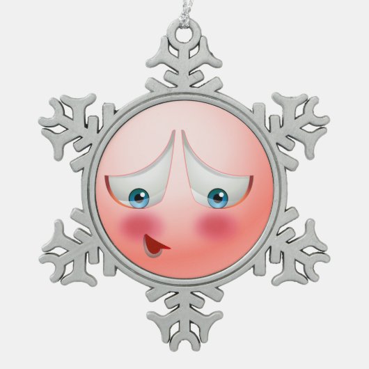 Superverlegen en verbluffende emoji tin sneeuwvlok ornament (Voorkant)