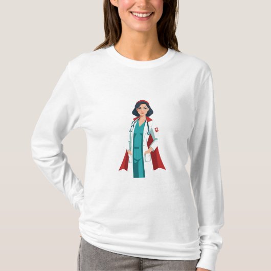 Superverpleegkundige - Heroïne in Blouse Blanche T-shirt (Voorkant)