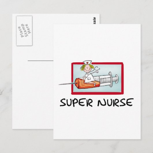 superverpleegkundige - Humorische Cartoon Verpleeg Briefkaart (Voorkant / Achterkant)