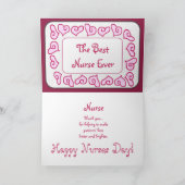 Superverpleegster - Happy Nurses Day  kaart (Binnen)