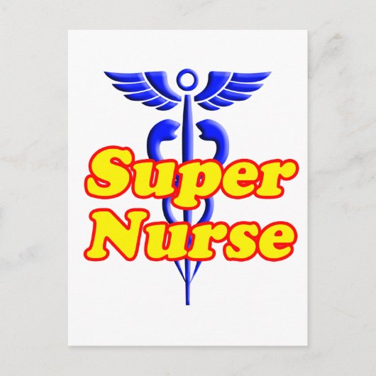Superverpleegster met Caduceus Briefkaart (Voorkant)