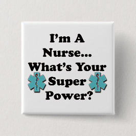Superverpleegster Vierkante Button 5,1 Cm
