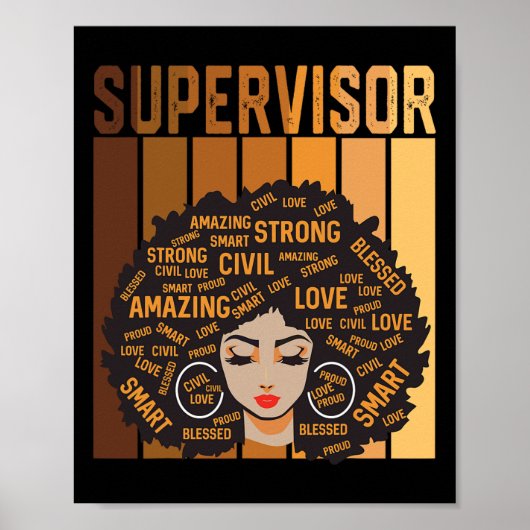 Supervisor Afro Afrikaans Amerikaanse vrouwen Zwar Poster (Voorkant)