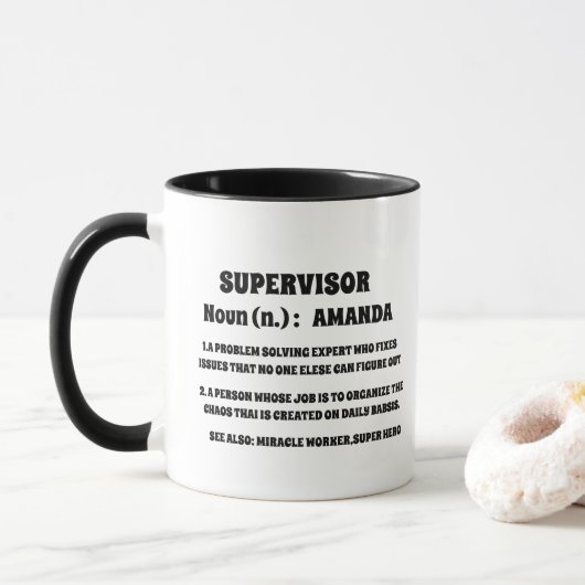Supervisor Definitie Kantoor Coworker Mok (Met donut)