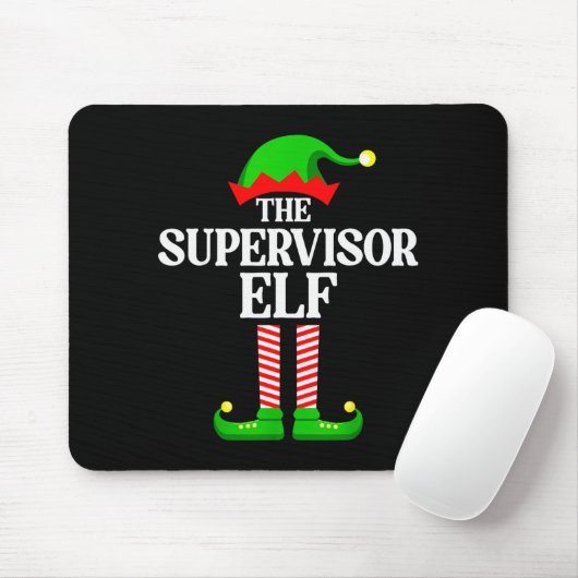 Supervisor Elf Family Matching Group Funny Christm Muismat (Met muis)