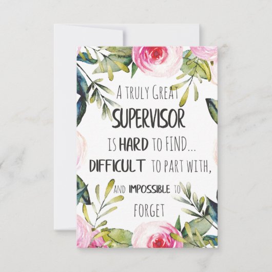 Supervisor Waardering Dank je citaat Baas (Voorkant)