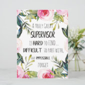 Supervisor Waardering Dank je citaat Baas Kaart (Staand voorkant)
