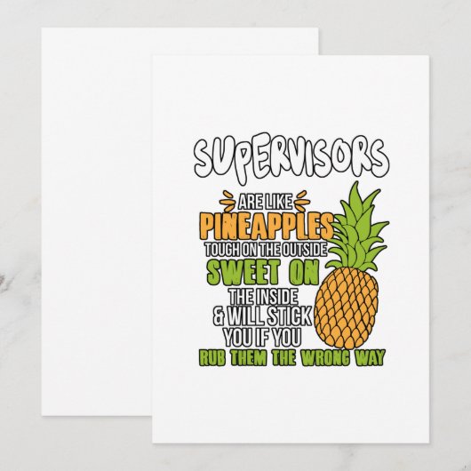 Supervisors zijn als ananassen. bedankkaart (Voorkant / Achterkant)