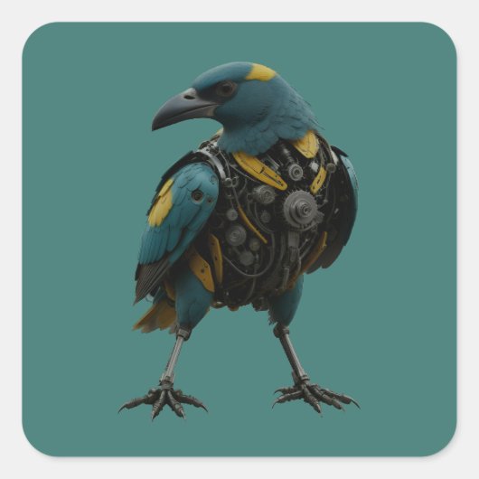 supervogel vierkante sticker (Voorkant)