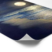 Supervolle maan over het zee poster (Hoek)