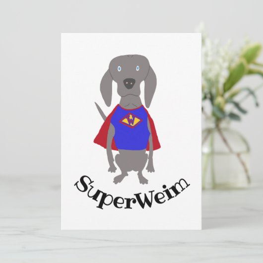 SuperWeim Gray Ghost Weimaraner Dog Kaart (Staand voorkant)