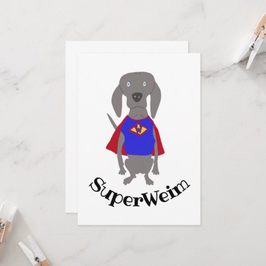 SuperWeim Gray Ghost Weimaraner Dog Kaart (Voorkant / Achterkant in situ)