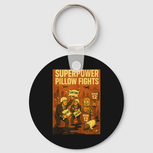 Superwer Llow Fights Funny Geolitical Satire Gift Sleutelhanger (Voorkant)