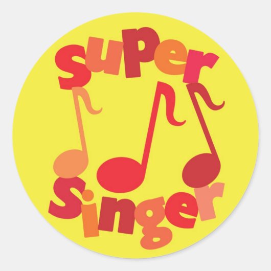 Superzangeres Ronde Sticker (Voorkant)