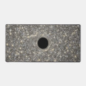 Superzwaar zwart gat in het midden van een sterren bureaumat (Voorkant)