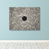 Superzwaar zwart gat in het midden van een sterren canvas afdruk (Insitu (Houten vloer))