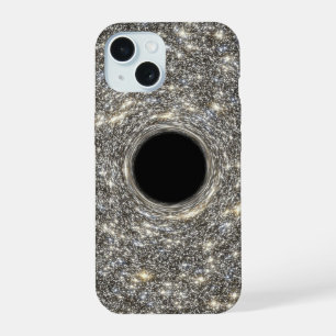 Superzwaar zwart gat in het midden van een sterren iPhone 15 case