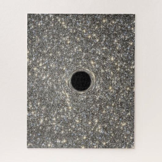 Superzwaar zwart gat in het midden van een sterren legpuzzel (Verticaal)