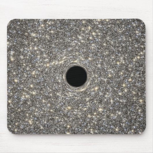 Superzwaar zwart gat in het midden van een sterren muismat (Voorkant)