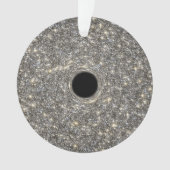 Superzwaar zwart gat in het midden van een sterren ornament (voorkant)