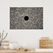 Superzwaar zwart gat in het midden van een sterren poster (Keuken)