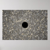 Superzwaar zwart gat in het midden van een sterren poster (Voorkant)