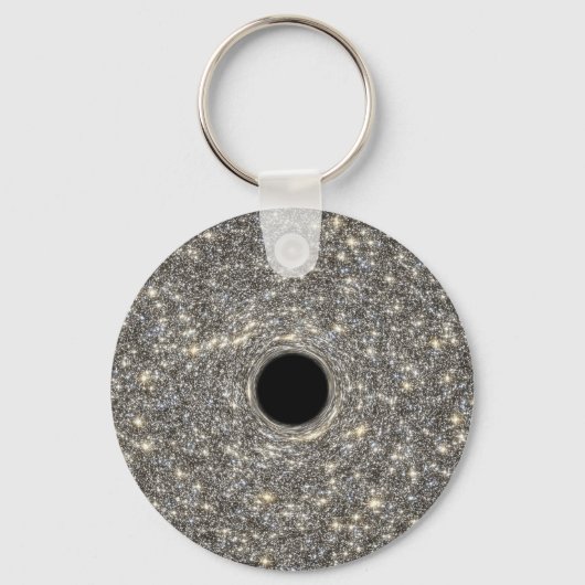 Superzwaar zwart gat in het midden van een sterren sleutelhanger (Voorkant)