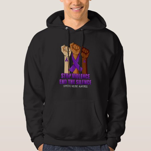 Suport Stop Violence And Silence Domestic Violence Hoodie (Voorkant)