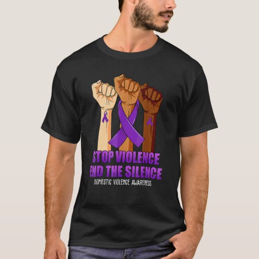 Suport Stop Violence And Silence Domestic Violence T-shirt (Voorkant)