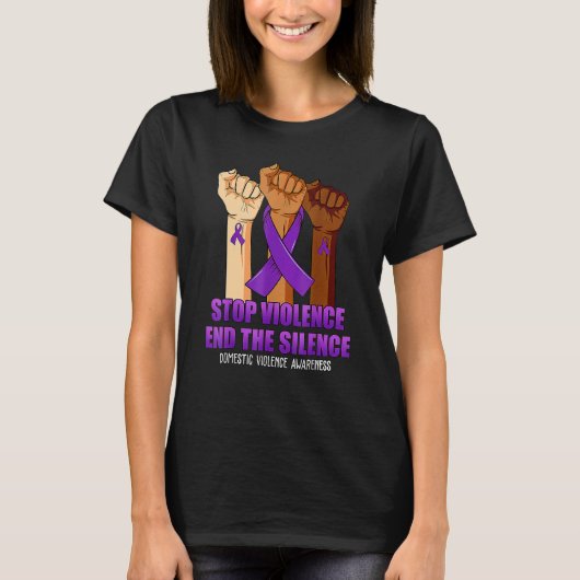 Suport Stop Violence And Silence Domestic Violence T-shirt (Voorkant)