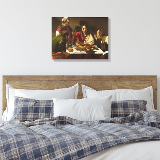 Supper at Emmaus - Caravaggio Canvas Afdruk (Insitu (Slaapkamer))