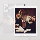 Supper at emmaus van Michelangelo da caravaggio Briefkaart (Voorkant / Achterkant)