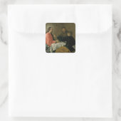 Supper bij Emmaus, 1620 Vierkante Sticker (Tas)