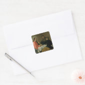 Supper bij Emmaus, 1620 Vierkante Sticker (Envelop)