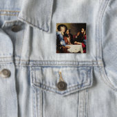 Supper bij Emmaus Vierkante Button 5,1 Cm (In situ)