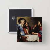 Supper bij Emmaus Vierkante Button 5,1 Cm (Voorkant /achterkant)